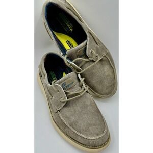 Skechers Status 2.0 SN 65908 Lace/Slip on Taupe Men's Sz 11 Air-Cool Memory Foam